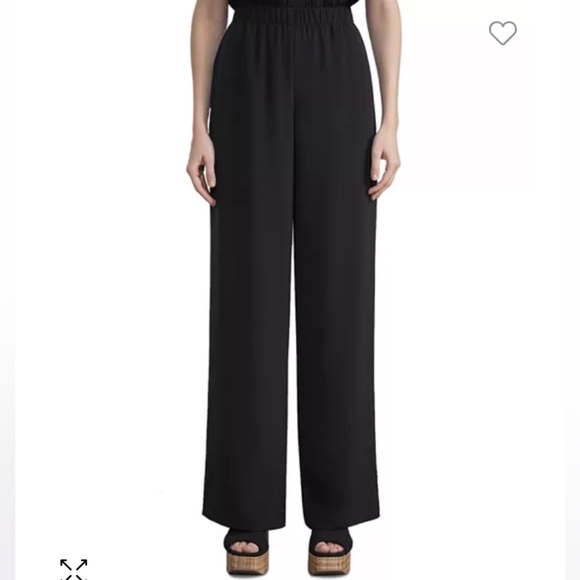 Lafayette 148 New York Black Drawstring Stretch Chine Trouser Pants sz XL